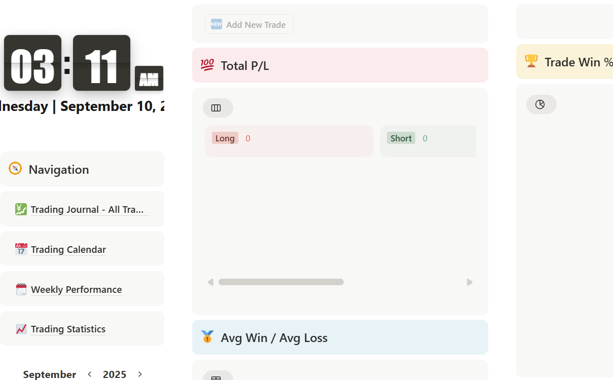 Trading Journal overview screenshot